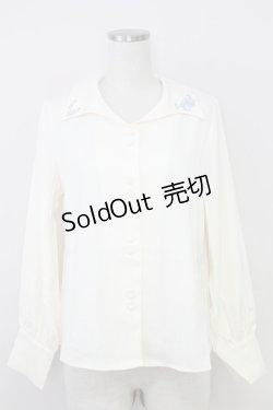 画像1: an another angelus / カリグラフィーローズ刺繍衿ブラウス  オフホワイト T-25-07-24-006-CA-BL-SA-ZI