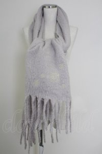 axes femme / 雪の結晶刺繍ストール  グレー T-25-07-24-048-AX-ZA-SA-ZI