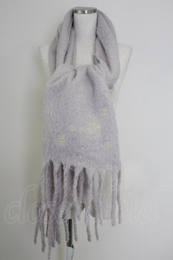 画像1: axes femme / 雪の結晶刺繍ストール  グレー T-25-07-24-048-AX-ZA-SA-ZT