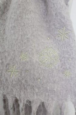 画像2: axes femme / 雪の結晶刺繍ストール  グレー T-25-07-24-048-AX-ZA-SA-ZT