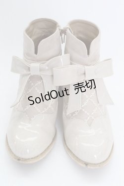 画像1: axes femme kawaii / ローズヒールショートブーツ M アイボリー T-25-07-24-052-AX-SH-SA-ZI
