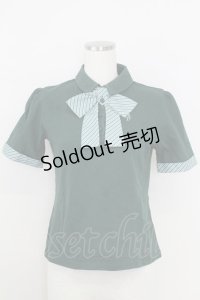 Fi.n.t / キャンディーストライプタイポロシャツ  グリーン T-25-07-24-013-CA-BL-SA-ZI