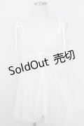 axes femme / 前後2wayチュールビスチェ  白 T-25-07-24-002-AX-TO-SA-ZT
