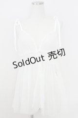 axes femme / 前後2wayチュールビスチェ  白 T-25-07-24-002-AX-TO-SA-ZI