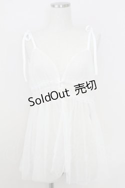 画像1: axes femme / 前後2wayチュールビスチェ  白 T-25-07-24-002-AX-TO-SA-ZI