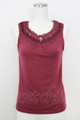 axes femme / パールレースタンク  ボルドー T-25-07-24-014-AX-TO-SA-ZI