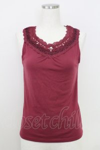 axes femme / パールレースタンク  ボルドー T-25-07-24-014-AX-TO-SA-ZI