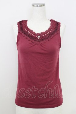 画像1: axes femme / パールレースタンク  ボルドー T-25-07-24-014-AX-TO-SA-ZT