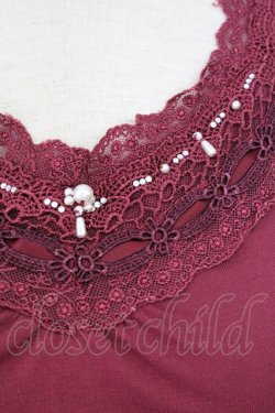 画像3: axes femme / パールレースタンク  ボルドー T-25-07-24-014-AX-TO-SA-ZT