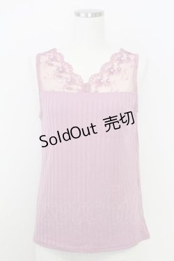 画像1: axes femme / 繊細レースタンク  ピンク T-25-07-24-016-AX-TO-SA-ZI