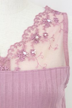 画像3: axes femme / 繊細レースタンク  ピンク T-25-07-24-016-AX-TO-SA-ZT