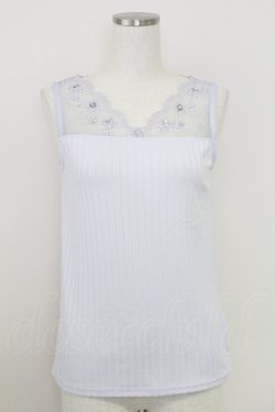 画像1: axes femme / 繊細レースタンク  ラベンダー T-25-07-24-017-AX-TO-SA-ZT