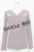 axes femme / 繊細レース長袖インナー  パープル T-25-07-24-018-AX-TO-SA-ZI