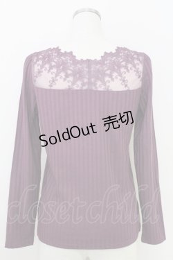 画像2: axes femme / 繊細レース長袖インナー  パープル T-25-07-24-018-AX-TO-SA-ZI