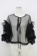 axes femme / フリルチュールトップス  黒 T-25-07-24-020-AX-TO-SA-ZI
