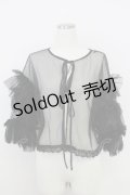 axes femme / フリルチュールトップス  黒 T-25-07-24-020-AX-TO-SA-ZI