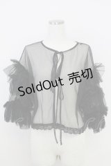 axes femme / フリルチュールトップス  黒 T-25-07-24-020-AX-TO-SA-ZI