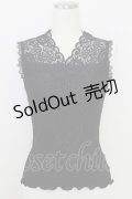 axes femme / レース切替タンク  黒 T-25-07-24-021-AX-TO-SA-ZT