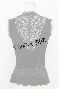 画像2: axes femme / レース切替タンク  黒 T-25-07-24-021-AX-TO-SA-ZT