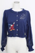 axes femme kawaii / 【Disney】ファンタジア／ニットカーデ M ネイビー T-25-07-29-001-AX-TO-SA-ZT