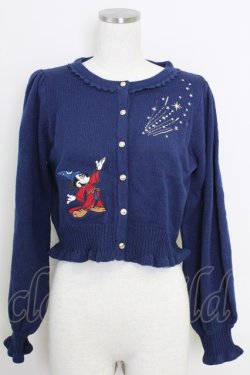 画像1: axes femme kawaii / 【Disney】ファンタジア／ニットカーデ M ネイビー T-25-07-29-001-AX-TO-SA-ZT