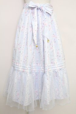 画像1: axes femme / ブルーミングサクラスカート  サックス T-25-07-29-021-AX-SK-SA-ZT