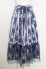 axes femme / ブルーミングサクラスカート  ネイビー T-25-07-29-024-AX-SK-SA-ZT