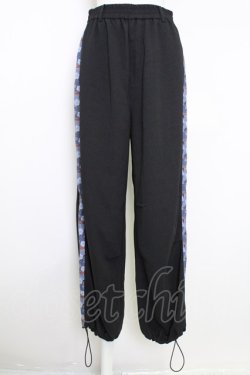 画像1: AXES-X / 和柄コラージュラインパンツ M ブラック T-25-07-29-026-AX-PA-SA-ZT