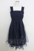 Secret Honey / シルエットプリントショートワンピース  ネイビー T-25-07-29-004-CA-OP-SA-ZT