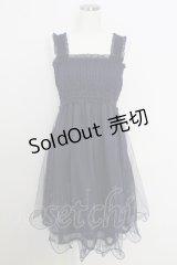 Secret Honey / シルエットプリントショートワンピース  ネイビー T-25-07-29-004-CA-OP-SA-ZI