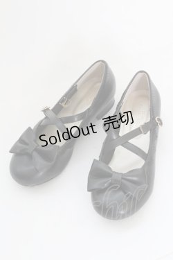 画像1: axes femme kawaii / クロスベルトリボンパンプス L ブラック T-25-07-29-034-AX-SH-SA-ZI