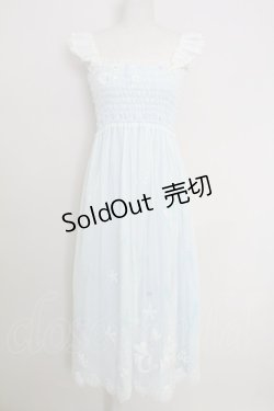 画像1: Secret Honey / シェル柄マーメイドワンピース  サックスＸ白 T-25-07-29-012-CA-OP-SA-ZI