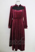 axes femme / チャイナ風ベロアワンピース  ボルドー T-25-07-29-015-AX-OP-SA-ZT
