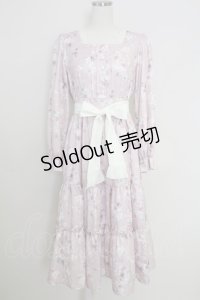 axes femme / 桜柄ティアードワンピース M ピンク T-25-07-29-016-AX-OP-SA-ZT406