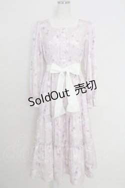 画像1: axes femme / 桜柄ティアードワンピース M ピンク T-25-07-29-016-AX-OP-SA-ZT406