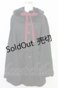 axes femme / ファー襟付ケープコート  ブラック T-25-07-31-001-AX-JA-SA-ZT-C002