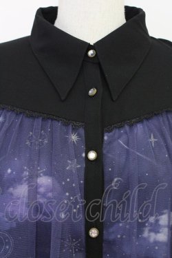 画像4: axes femme / ステラートプリントシャツワンピース  ブラック T-25-07-31-016-AX-OP-SA-ZT34