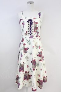 axes femme / バスケットブーケ柄ジャンスカ  アイボリー T-25-07-31-018-AX-OP-SA-ZT34
