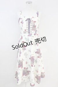 axes femme / バスケットブーケ柄ジャンスカ  アイボリー T-25-07-31-018-AX-OP-SA-ZT34