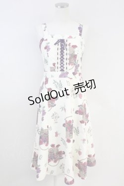 画像1: axes femme / バスケットブーケ柄ジャンスカ  アイボリー T-25-07-31-018-AX-OP-SA-ZT34