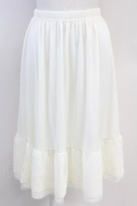 axes femme / 選べる着丈レースペチスカート S キナリ T-25-07-31-019-AX-SK-SA-ZT37