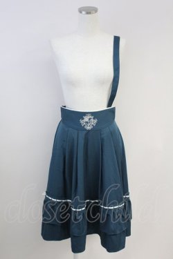 画像1: axes femme / サス付フリルスカート  グリーン T-25-07-31-021-AX-SK-SA-ZT