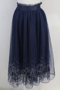 axes femme / ステラートフロッキーＰＴスカート  ネイビー T-25-07-31-023-AX-SK-SA-ZT