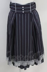 画像1: axes femme / ストライプハイウエストスカート M ネイビー T-25-07-31-024-AX-SK-SA-ZT269 (1)