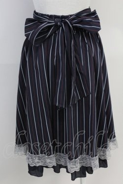 画像2: axes femme / ストライプハイウエストスカート M ネイビー T-25-07-31-024-AX-SK-SA-ZT
