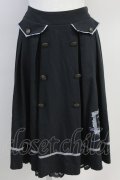 axes femme / 薔薇×額縁刺繍ミドルスカート  黒Ｘパープル T-25-07-31-025-AX-SK-SA-ZT