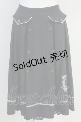 axes femme / 薔薇×額縁刺繍ミドルスカート  黒Ｘパープル T-25-07-31-025-AX-SK-SA-ZT269