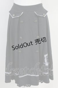 axes femme / 薔薇×額縁刺繍ミドルスカート  黒Ｘパープル T-25-07-31-025-AX-SK-SA-ZT269