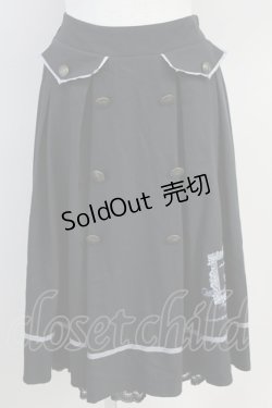 画像1: axes femme / 薔薇×額縁刺繍ミドルスカート  黒Ｘパープル T-25-07-31-025-AX-SK-SA-ZT269