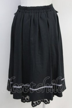 画像2: axes femme / 薔薇×額縁刺繍ミドルスカート  黒Ｘパープル T-25-07-31-025-AX-SK-SA-ZT